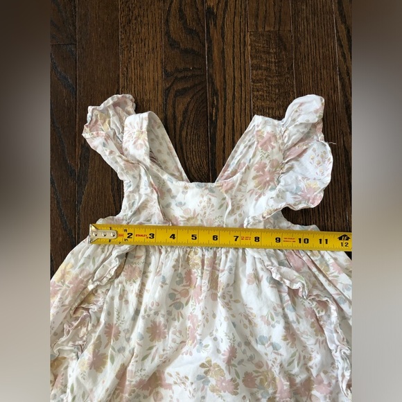 Cupcakes and Cashmere Girls 6 Ruffled Gold Shimmer Floral A-Line Dress w/Lining - Picture 6 of 11